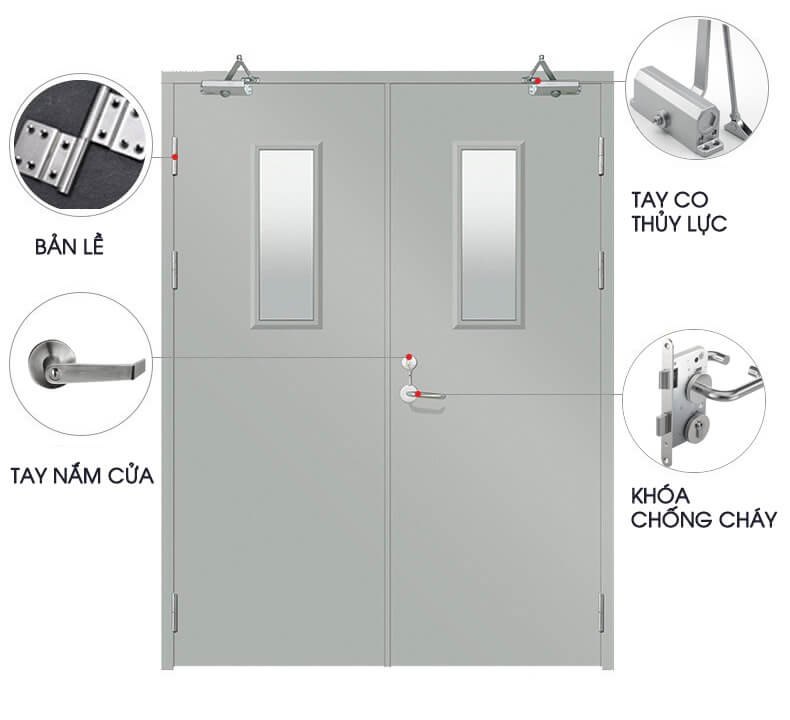 Cửa Thép Chống Cháy Cánh Đôi 90 Phút