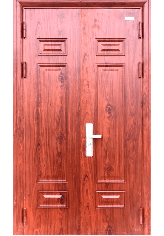 Cửa thép vân gỗ Hoa Vĩ 2 cánh cân HMS60S03